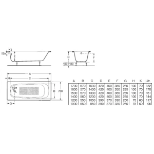 Roca Continental 160x70