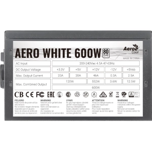 Fonte de alimentação Aerocool Aero Branco 600W