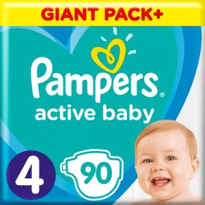 Fraldas Active Baby Pampers 4/90 pçs