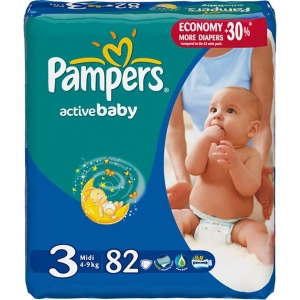 Fraldas Pampers Active Baby 3/82 unidades