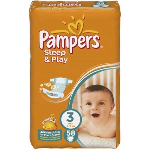 Fraldas Pampers Dormir e Brincar 3/58 pcs