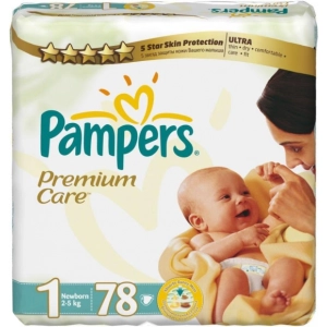 Fraldas Pampers Premium Care 1/78 pcs